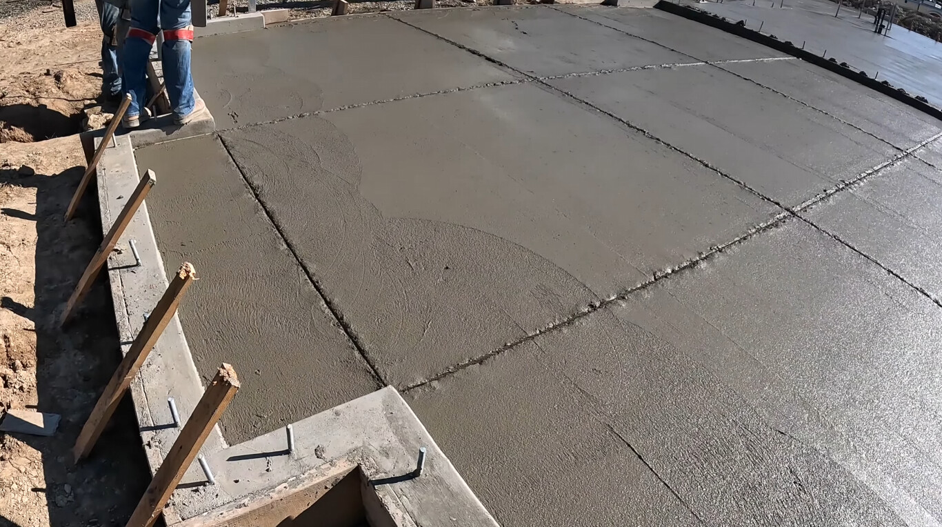 Properly finished concrete flatwork showing quality surface preparation